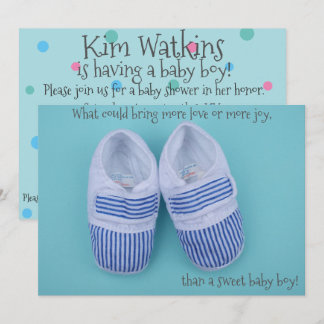Süße Pastellschuhe Baby-Junge Babyparty-Einladung Einladung