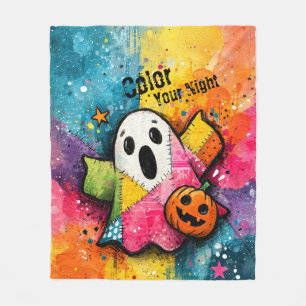 Süße Patchwork-Geist-Bunte-Spritzkunst Fleecedecke