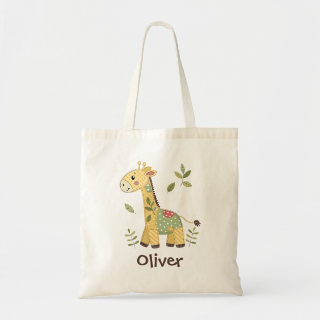 Süße Patchwork-Giraffe Tragetasche (Vorne)