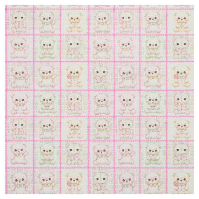 Süße Patchwork-Teddybär-Decke Nahtlos Stoff (Muster)