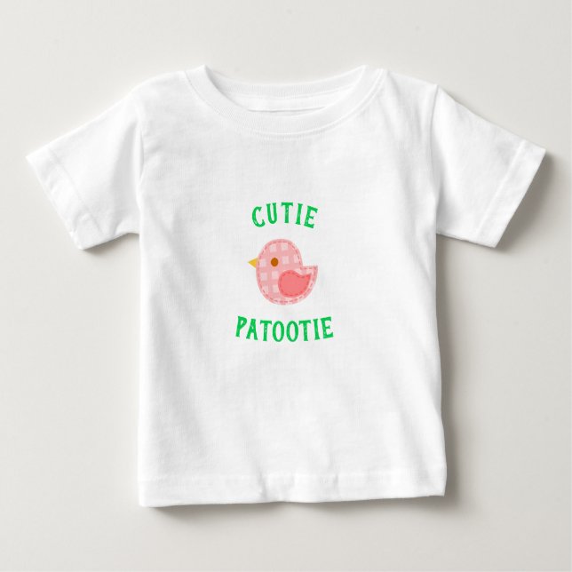 Süsse Patootie Pink Birdie Niedlich Girls T - Shir Baby T-shirt (Vorderseite)
