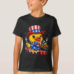 Süße patriotische Ente USA-Flagge Feuerwerk 4. Jul T-Shirt