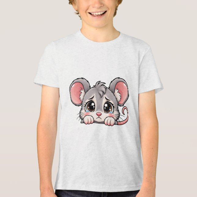 Süße Peekaboo-Maus Tri-Blend Shirt (Vorderseite)