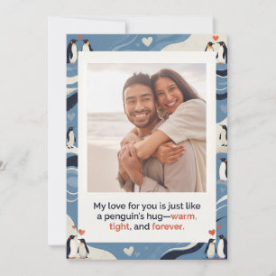 Süße "Penguin's Hug" Valentinstagskarte Feiertagskarte