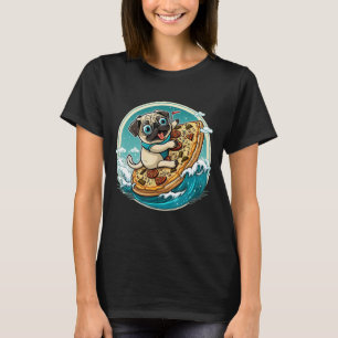 Süße Pepperoni-Pizza-Mops-Calzone-Surfer-Hund Fast T-Shirt
