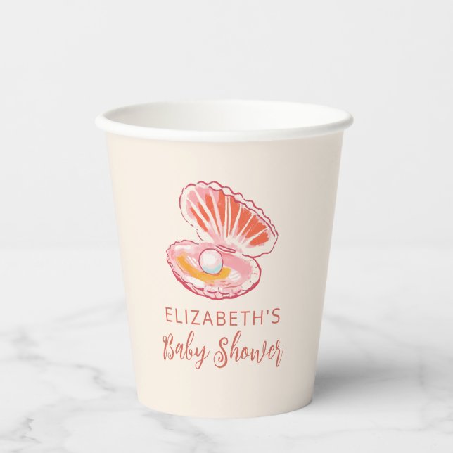 Süße Perl-Mädchen-Baby-Party  Pappbecher (Vorderseite)