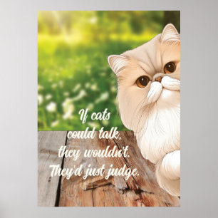 Süße Perserkatze schaut herum Poster
