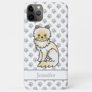 Süße persische Cartoon-Katze in Cremefarbe & Name Case-Mate iPhone Hülle
