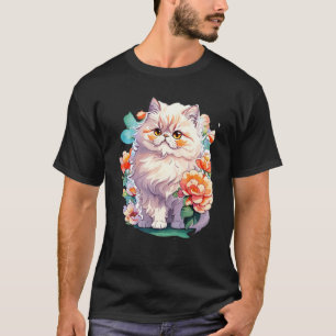 Süße persische Katzenbaby mit Sonnenbrille & Bunt T-Shirt