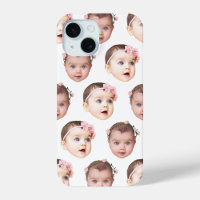 Süße personalisierte Babys Gesicht 2 Fotos Weiß