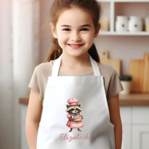 Süße personalisierte Bäckerei-Waschbär-Schürze Kinderschürze