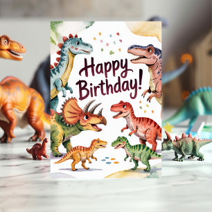 Süße personalisierte Dinosaurier-Geburtstagsgrüße Karte