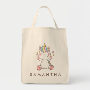 Süße personalisierte Einhorn-Regenbogen-Hug-Traget Tragetasche