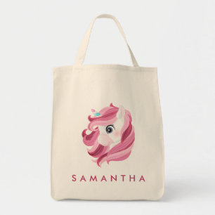 Süße personalisierte Einhorn Regenbogen rosa Trage Tragetasche