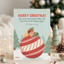 Süße personalisierte Fröhliche Weihnachten-Elf Non