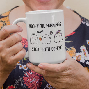 Süße personalisierte Herbst-Halloween-Geister Zweifarbige Tasse