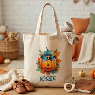 Süße personalisierte Herbst-Kürbis-Kindertasche Tragetasche