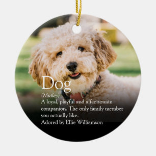 Süße personalisierte Hund-Foto-Definition Keramik Ornament