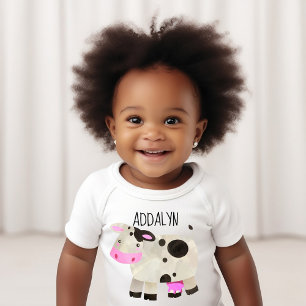 Süße personalisierte Kuh Baby Strampler