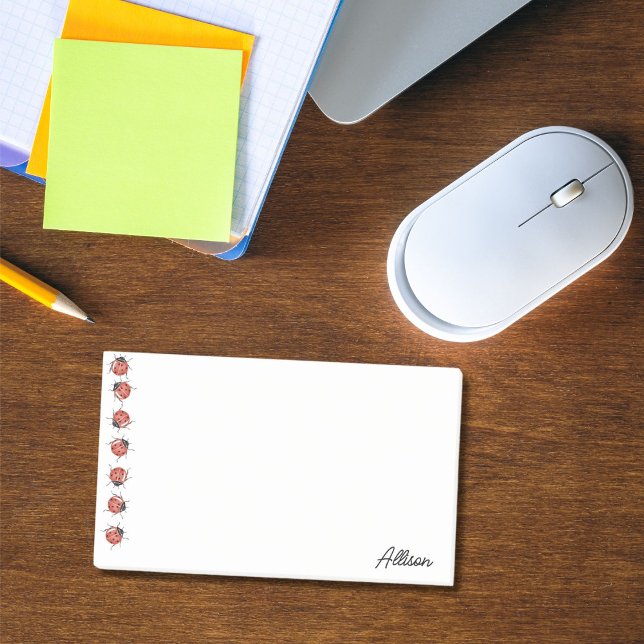 Süße personalisierte Marienkäfer  Post-it Klebezettel (Von Creator hochgeladen)