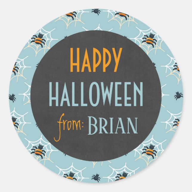 Süße personalisierte Sticker für Halloween (Vorderseite)