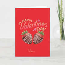 Süße personalisierte Valentinstag-Grüße mit Erdbee