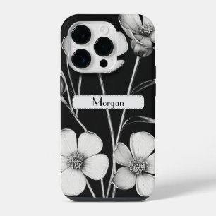 Süße personalisierte weiße Blumen Wildblume iPhone 14 Pro Hülle