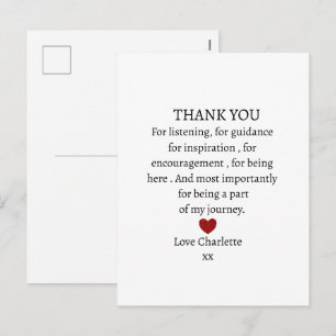 süße persönliche Dankeschön Liebe Feiertagspostkarte