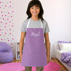 Süße persönliche Lavendel-Polka-Punkt-Muster Schürze