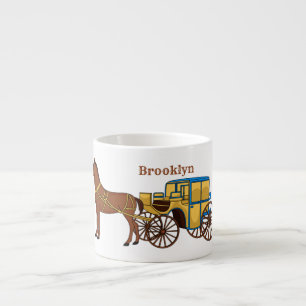 Süße Pferd- und königliche Kutsche-Illustration Espressotasse