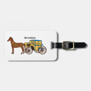 Süße Pferd- und königliche Kutsche-Illustration Gepäckanhänger
