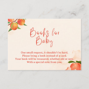 Süße Pfirsich-Bücher für Baby-Karte – Obst-Thema Begleitkarte