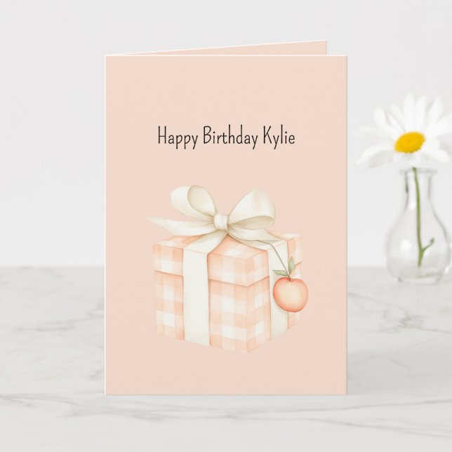 Süße Pfirsich-Geschenk Geburtstag   Karte (Kleine Pflanze)