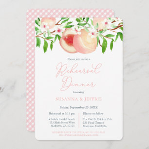 Süße Pfirsich Süd Hochzeit Probe Dinner Einladung