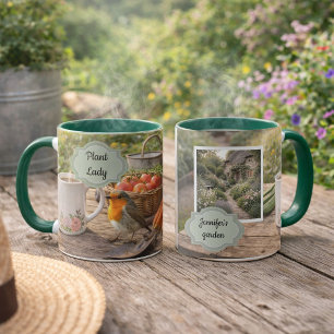 Süße Pflanzenlady persönliches Gartenerinnerungsfo Tasse