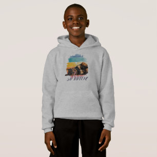 Süße Pfote Retro Herz Rottie Hund Haustier Tiere R Hoodie