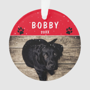 Süße Pfote Roter Hund oder Haustier Weihnachtsfoto Ornament