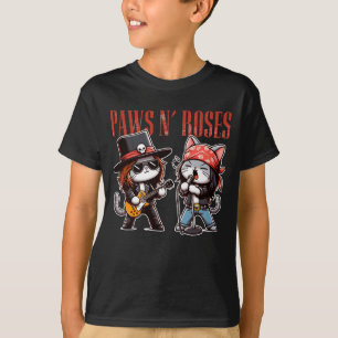 Süße Pfoten 'N Rosen Lustiger Fels Katzensohn Gesc T-Shirt