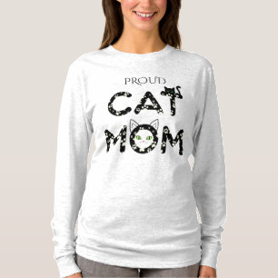 Süße Pfoten-Typografie für Katzenmütter - T-Shirt
