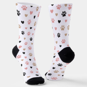 Süße Pfotenabdrücke & Herzen Socken – Geschenk für