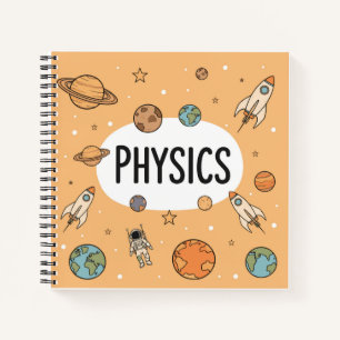 Süße Physik Wissenschaft Weltraum Rakete Planeten Notizbuch