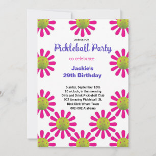 Süße Pickleball Alles Gute zum Geburtstag + RSVP-E Einladung