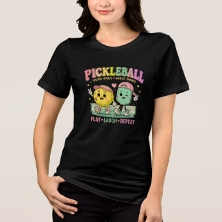 Süße Pickleball-Freundinnen – Spielen • Lachen • W Tri-Blend Shirt
