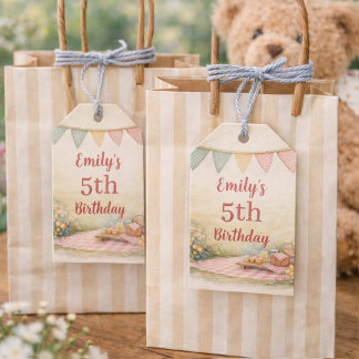 Süße Picknick Outdoor Boho Geburtstagsfeier Geschenkanhänger