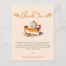 Süsse Pie Baby Dusche Danke Postkarte