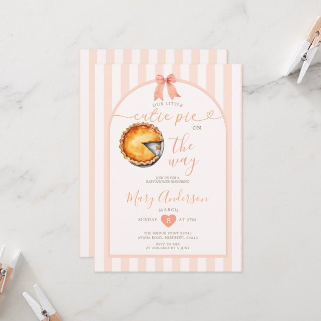 Süsse Pie Baby Dusche Einladung (Vorderseite/Rückseite Beispiel)