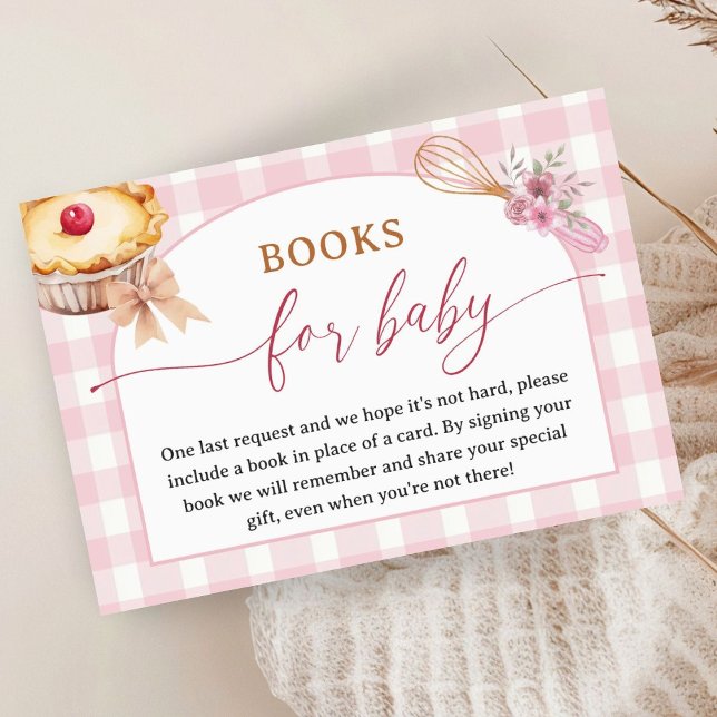 Süsse Pie Babydusche Mädchen Pink Bücher für Kinde Begleitkarte (Von Creator hochgeladen)