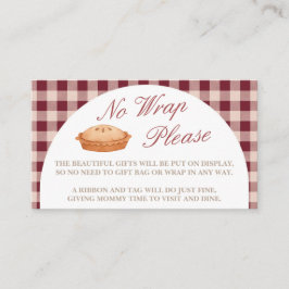 Süsse Pie Babydusche ohne Wrap Umschließkarte Begleitkarte