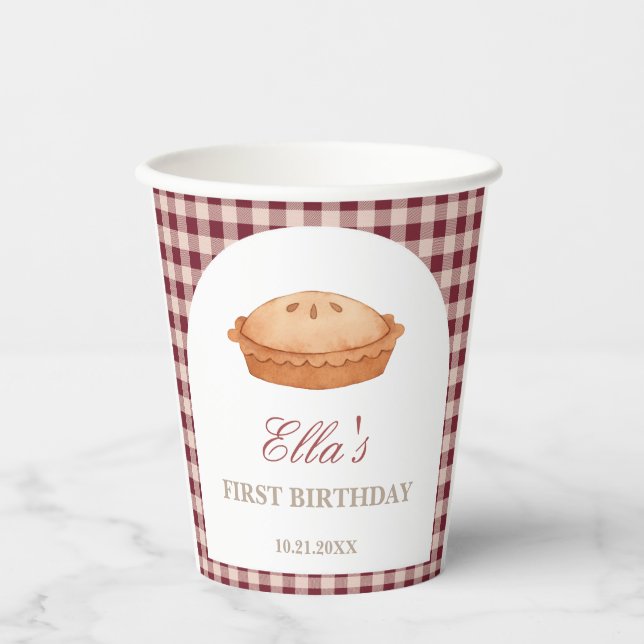 Süsse Pie Babydusche Papiertüten Pappbecher (Vorderseite)