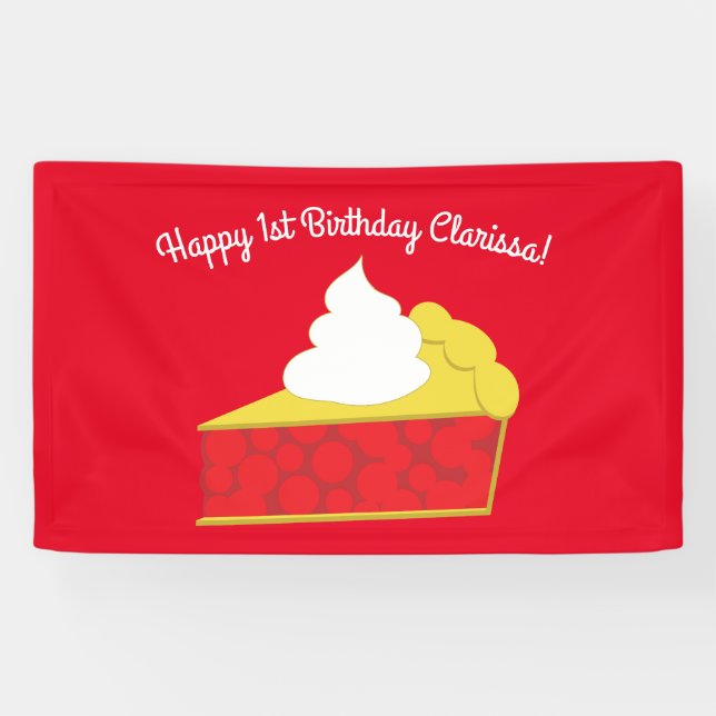 Süsse Pie Cherry Geburtstagsparty Banner (Horizontal)